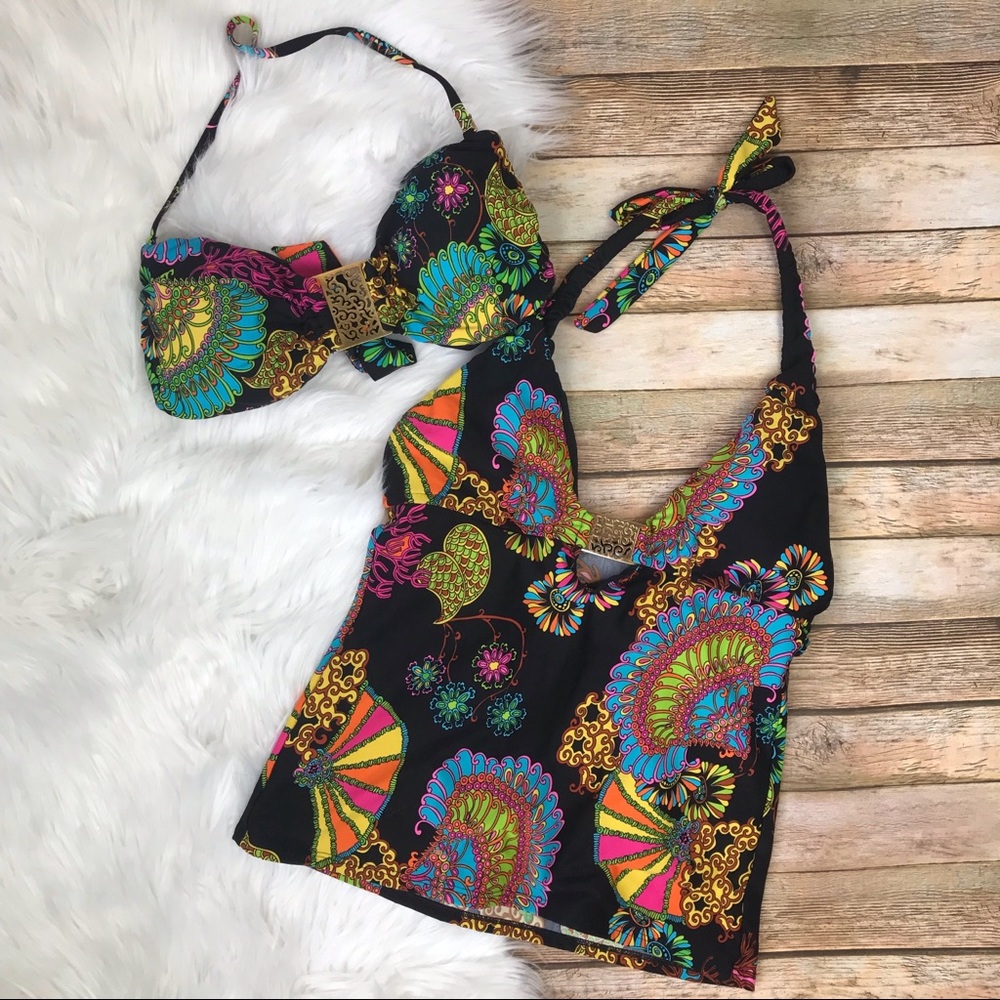 Trina Turk Set of Tankini and Bikini Tops Size 8
